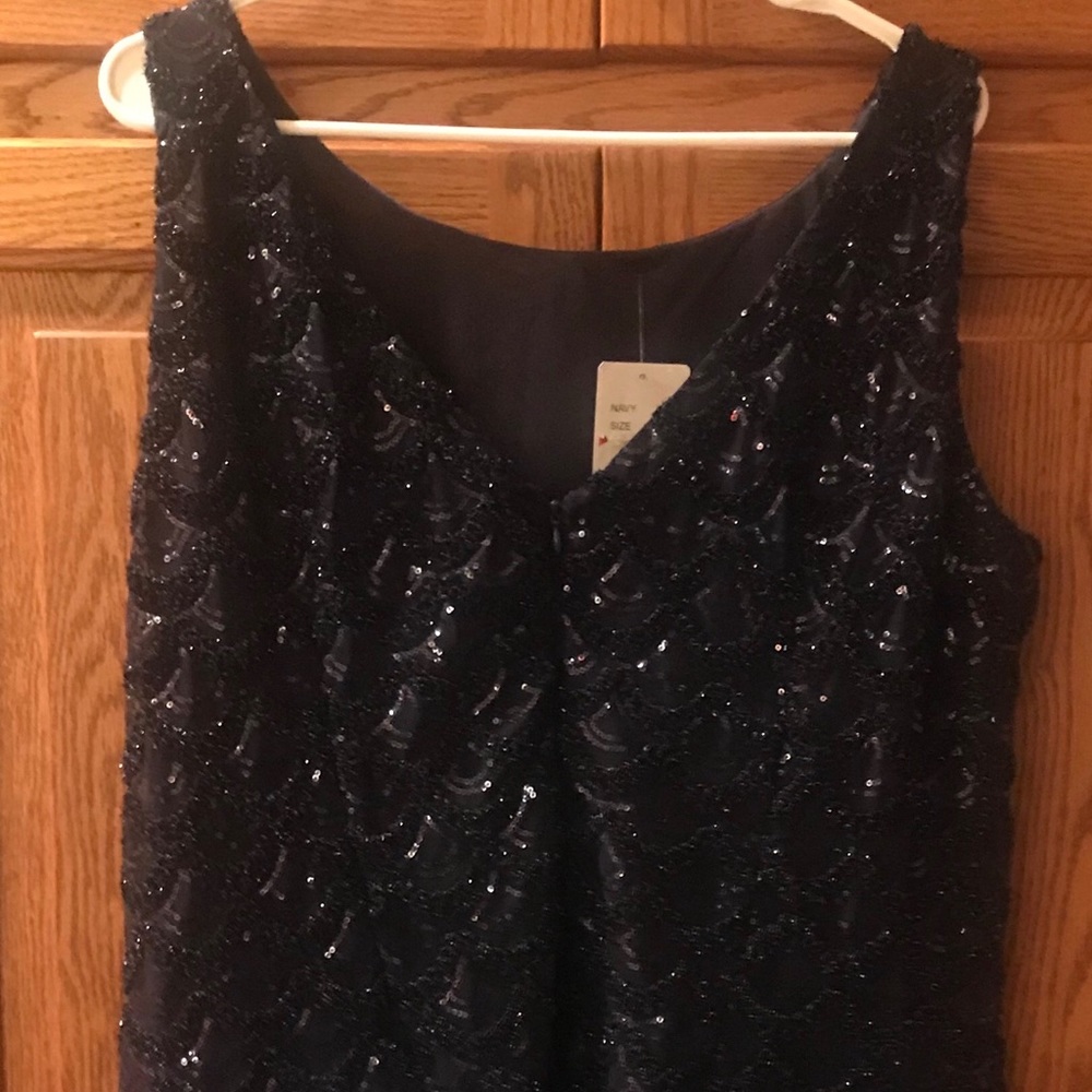 SD Collection Navy fully beaded dress